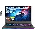 ASUS ROG Strix G17 17.3" FHD 144Hz Gaming Laptop Computer, AMD Ryzen 7-4800H 8-core, 32GB RAM, 2TB PCIe SSD, Backlit Keyboard, NVIDIA GeForce RTX 3060 Graphics, Windows 10, Gray, 32GB USB Card
