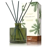 Thymes Frasier Fir Reed Diffuser Set &ndash; Includes Reeds, Fragrance Oil, and Frosted Glass Bottle &ndash; Fragrance Oil Diffuser &ndash; Room Fresheners &ndash; Luxury Home Decor &ndash; Green (Heritage, 4 fl oz)