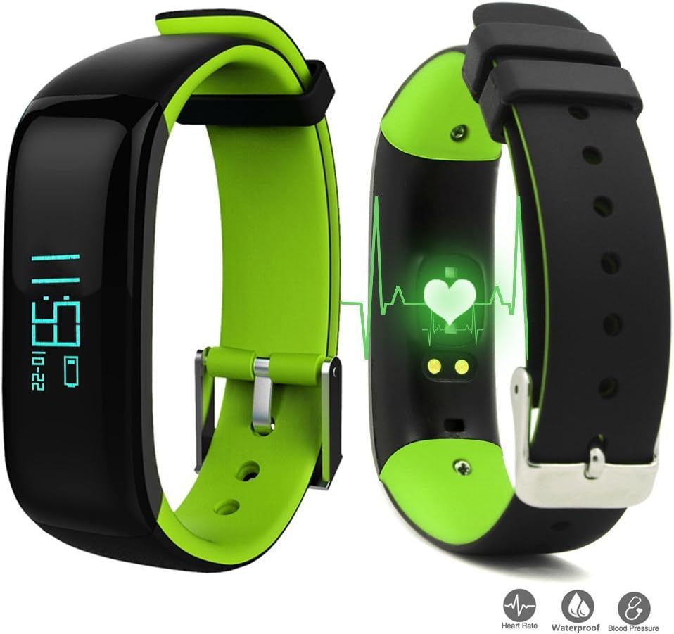 ROGUCI Smart Fitness Tracker Bracelet Wristband with Step Counter / Calories Burned / Sleep Monitoring and Alarm Clock,Incoming Call & SMS Alert Push Notifications Reminders,Compatible with IOS/Android Smartphones