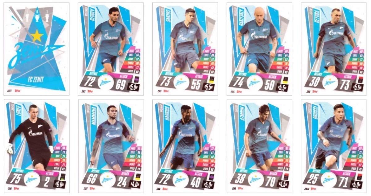 Topps Match Attax CHAMPIONS LEAGUE 20/21 FULL BASE TEAM SET ZENIT