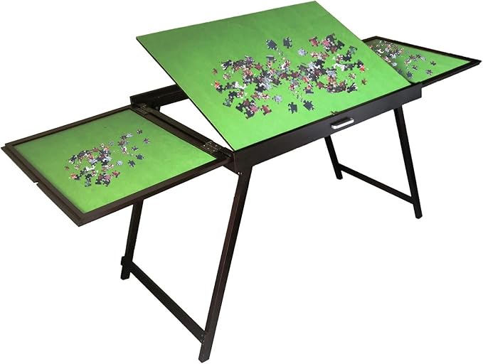 Wooden Jigsaw Puzzle Table for Adults & Kids,Portable