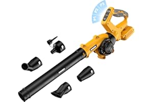 GUNOZE Cordless Leaf Blower for Dewalt 20V Battery, 3 Speed Modes Up to 200MPH, 270° Rotatable Electric Leaf Blower with 4 Blowing Nozzles(No Battery)