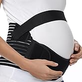 FITTOO Maternity Belt Back Support Belly Band Pregnancy Belt Support Brace Abdominal Binder Waist Support Black XL