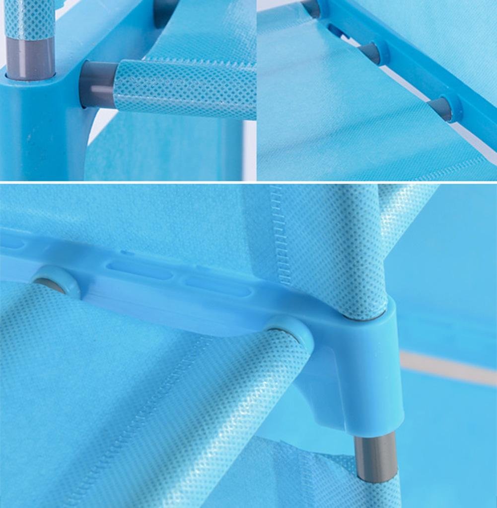 Meflying 4 Tier Bookcase Adjustable Bookshelf with 9-Cube Bookcase Storage DIY Cabinet Waterproof Non-Woven For Home Furniture Kids Study(US STOCK) (Blue)