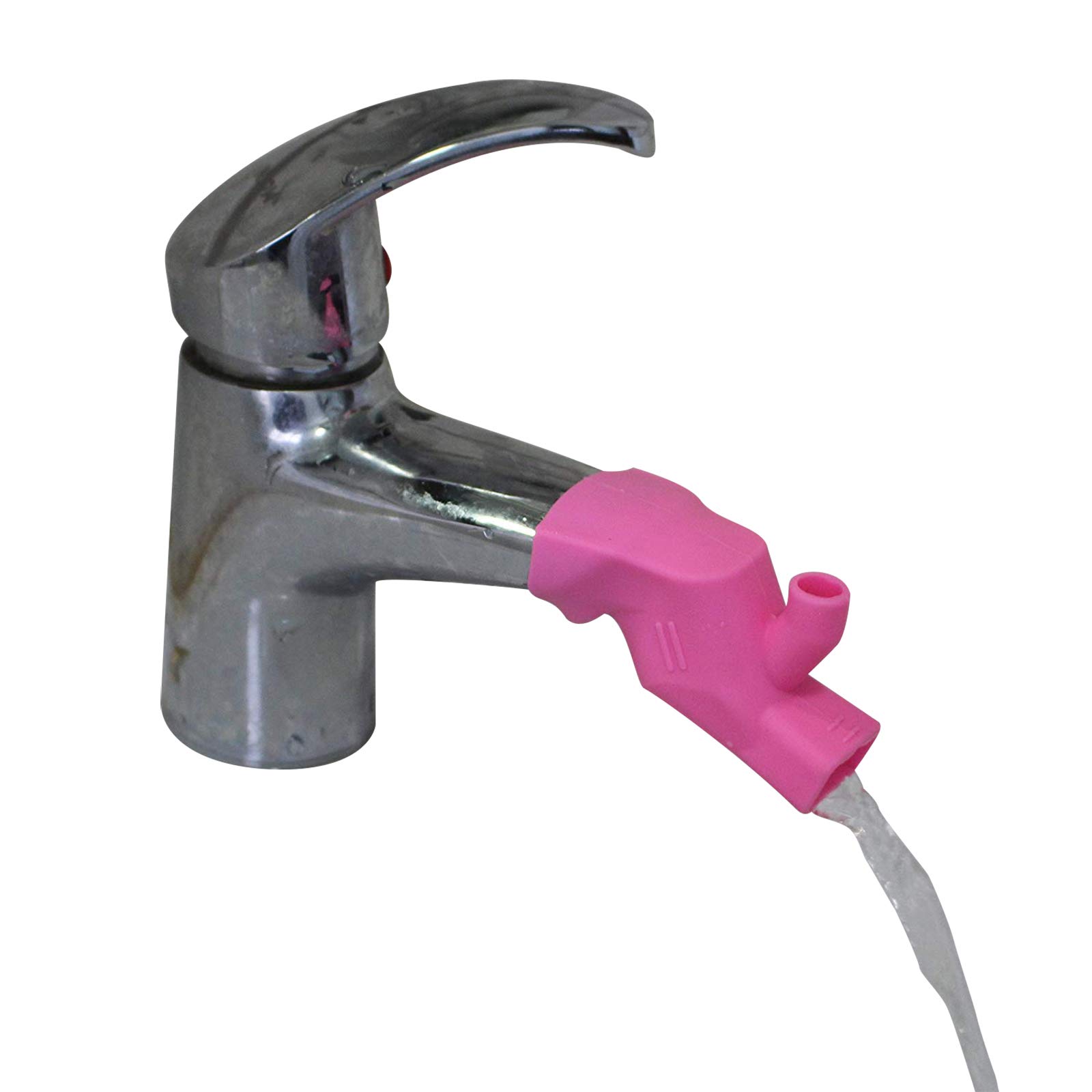 HALJIA 2 PCS Silicone Faucet Tap Extender Basin Extension for Toddler Kids Baby Hand Washing Bathroom Kitchen Safety (Pink)