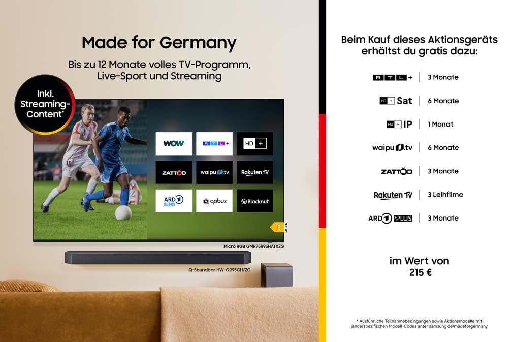 Samsung QLED 4K Q6FA 55 Zoll (138 cm) UHD Fernseher, 100% Farbvolumen für satte Farben, Quantum HDR, 4K Upscaling, Knox Security, Kostenlos 900 Sender TV Plus 2