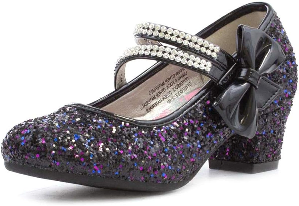 girls black heeled shoes