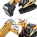 CrossRace Remote Control Excavator,15 Channel Full Functional RC Excavator Toy Toy Construction Tractor with Metal Shovel and Caterpillar