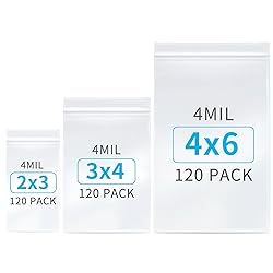 Aubeco 360 Pack Small Clear Plastic Bags, 3