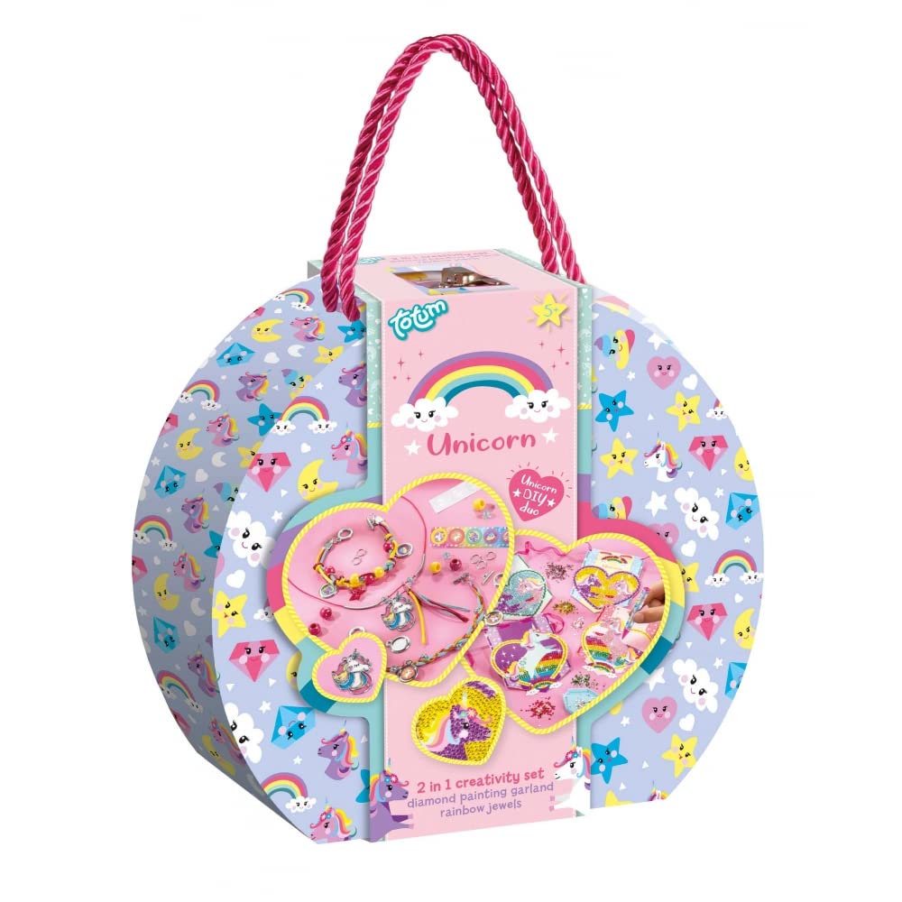 Totum Creativity Unicorn Jewellery Craft Set and Diamond Painting, Multicoloured