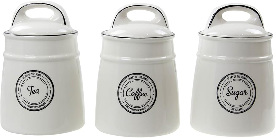 tea coffee sugar white canisters