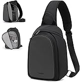 Cwatcun Camera Sling Bag Small, DSLR/SLR/Mirrorless Compact Camera Bag, Water-resistant Camera Shoulder Case Crossbody Photography Purse Compatible with Canon Nikon Sony Fuji Camera,Lens