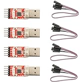 Ximimark 4Pcs USB 2.0 to TTL UART 5PIN Module Serial Converter CP2102 STC PRGMR Free Cable