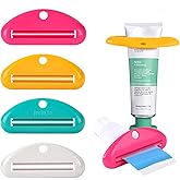 LOVEINUSA 4PCS Toothpaste Squeezer, Hanging Tube Squeezer Tool Multicolor Tubular Paste Dispenser for Saving Toothpaste Facia