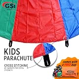 GSi 24 ft Rainbow Kids Play Parachute with Handles and Carry Bag view 5