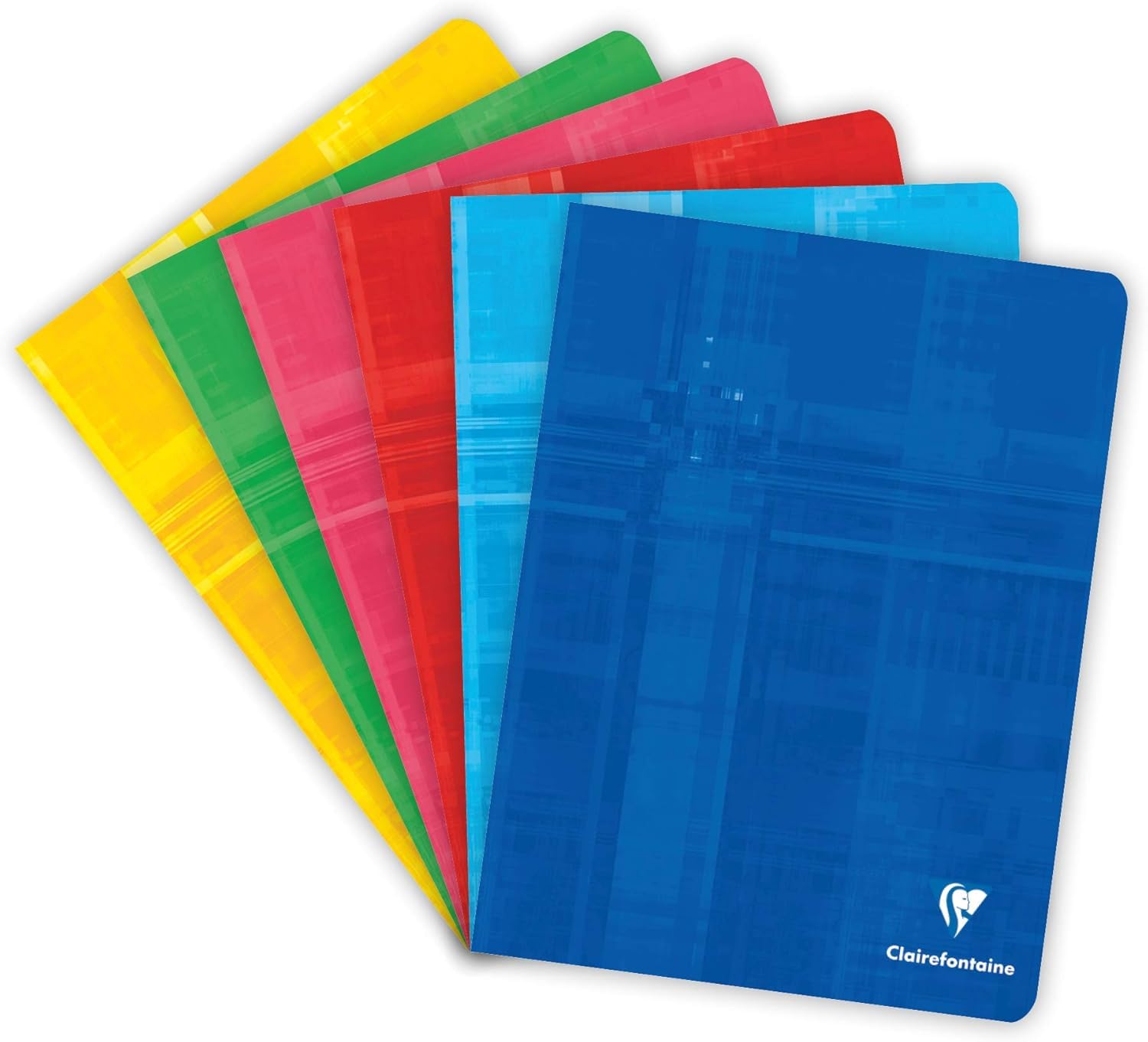 Clairefontaine 63751C - One Stapled Notebook - Dimensions: 17 cm x 22 cm - 48 Seyes Ruled Pages - White Paper 90 g - Laminated Card Cover Random Colour