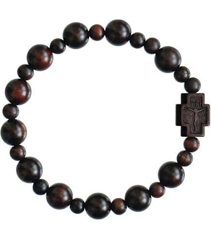 Amazon.com: Sine Cera Dark Jujube Wood 1 Decade Catholic Rosary