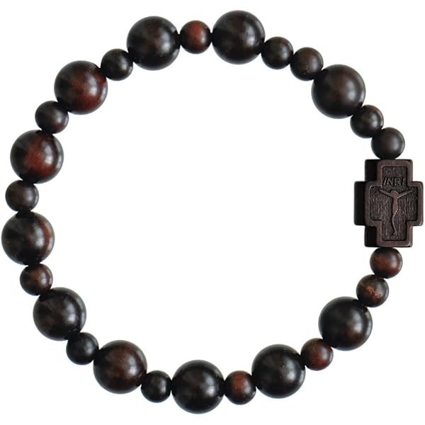Amazon.com: Sine Cera Dark Jujube Wood 1 Decade Catholic Rosary