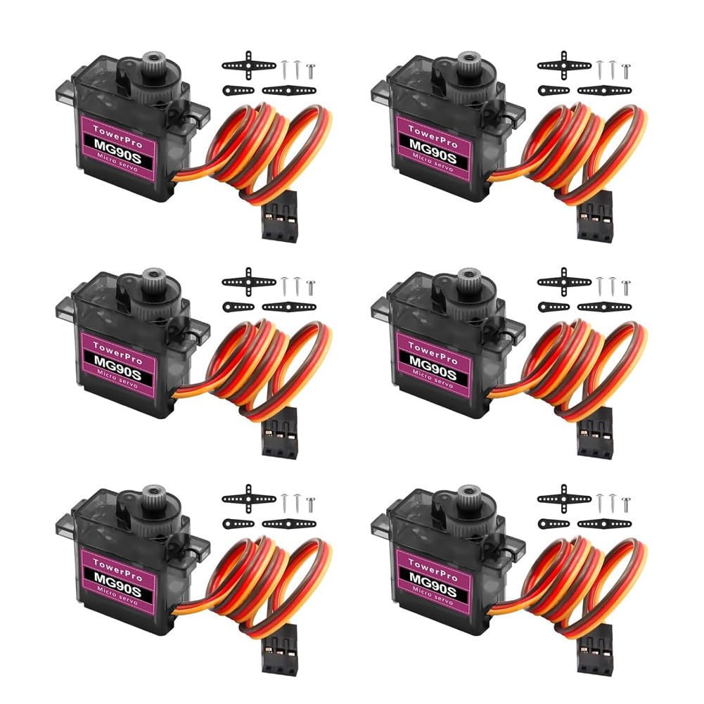BOFRHME Micro-Type Servo Motor Kit 6 Pcs -Servo Metal Gear Micro-Type Servo for RC Helicopter/Car/Boat