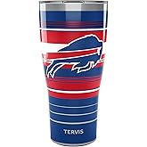 Tervis Traveler NFL Buffalo Bills - Hype Stripes Triple Insulated Tumbler Travel Cup Keeps Drinks Cold & Hot, 30oz, Stainless Steel