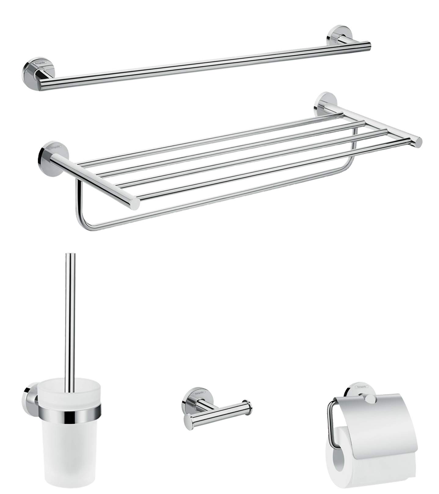 hansgrohe 41728000 Logis Universal Bathroom Accessories Set, 5 Pieces, Chrome
