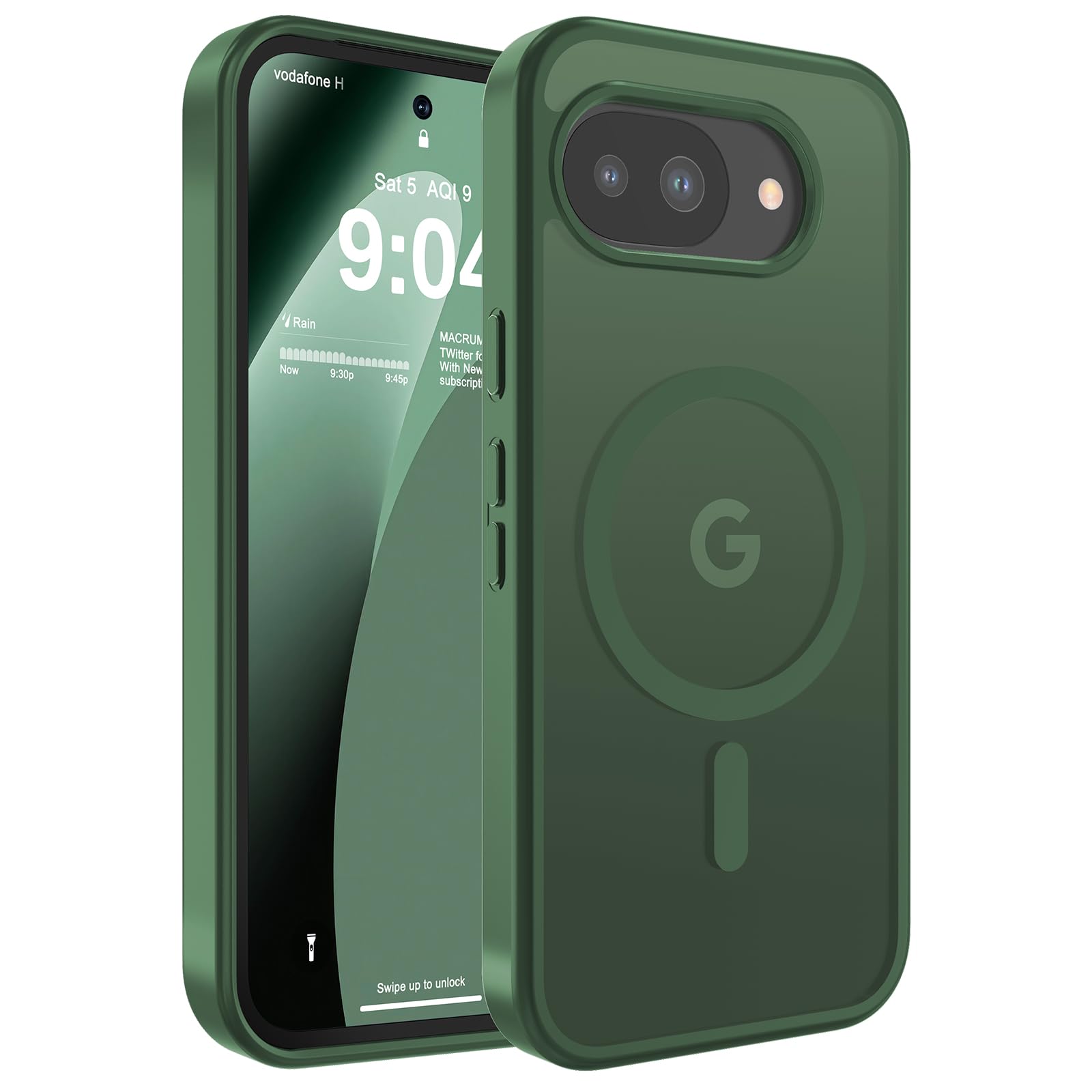 WRJ Magnetic Matte Case for Google Pixel 10a 6.3-Inch, [Compatible with Magsafe] [Military Grade Drop Protection] Slim Translucent Anti-Fingerprints Shockproof Protective Phone Case-Green