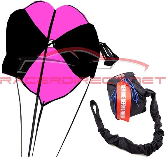 Drag Racing Parachute Spring Loaded Drag Safety Chute Black