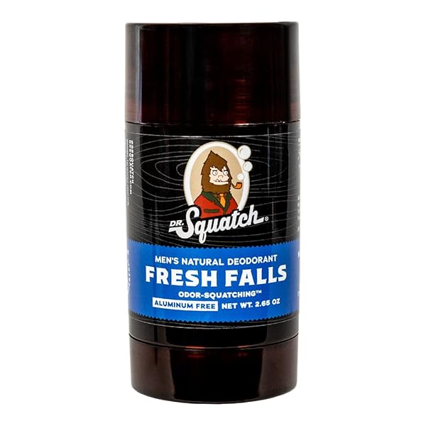 DR. SQUATCH NATURAL DEODORANT FOR MEN – ODOR-SQUATCHING ALUMINUM FREE – FRESH FALLS (2.65 OZ)