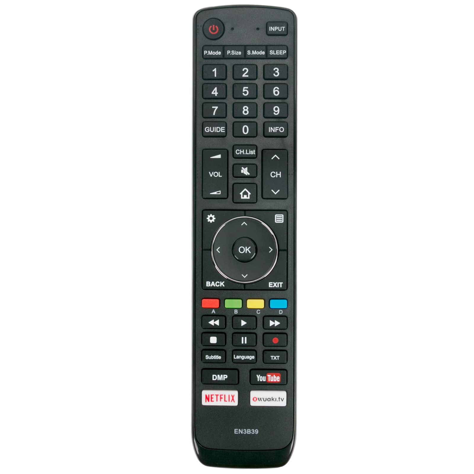 VINABTY EN3B39 Replacement Remote Control Compatible with Hisense H50N6800 H55N6800 H75N6800 H55NU8700 H65NU8700 H45N5750 H65N5750 H70NU9700 H49N5700 H49N5700UK H49N5705 H50N5900 Smart LED TVs