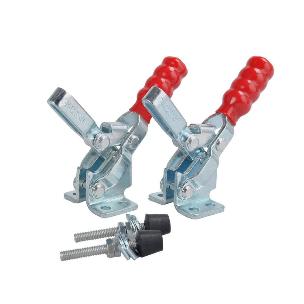 E-TING 2PCS Vertical Hand Tool Quick-Release Toggle Clamp 200 lbs / 91kg Holding Capacity Antislip Clamp 12050-U Hand Tool