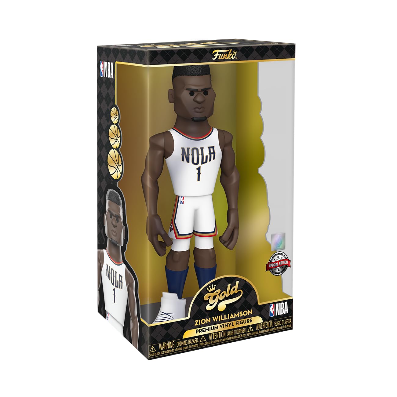 Funko Gold 12" NBA: Pelicans-Zion Williamson - (Home Uni) - 1/6 Odds for Rare Chase Variant - Collectable Vinyl Action Figure - Birthday Gift Idea - Official Merchandise - for Your Collection