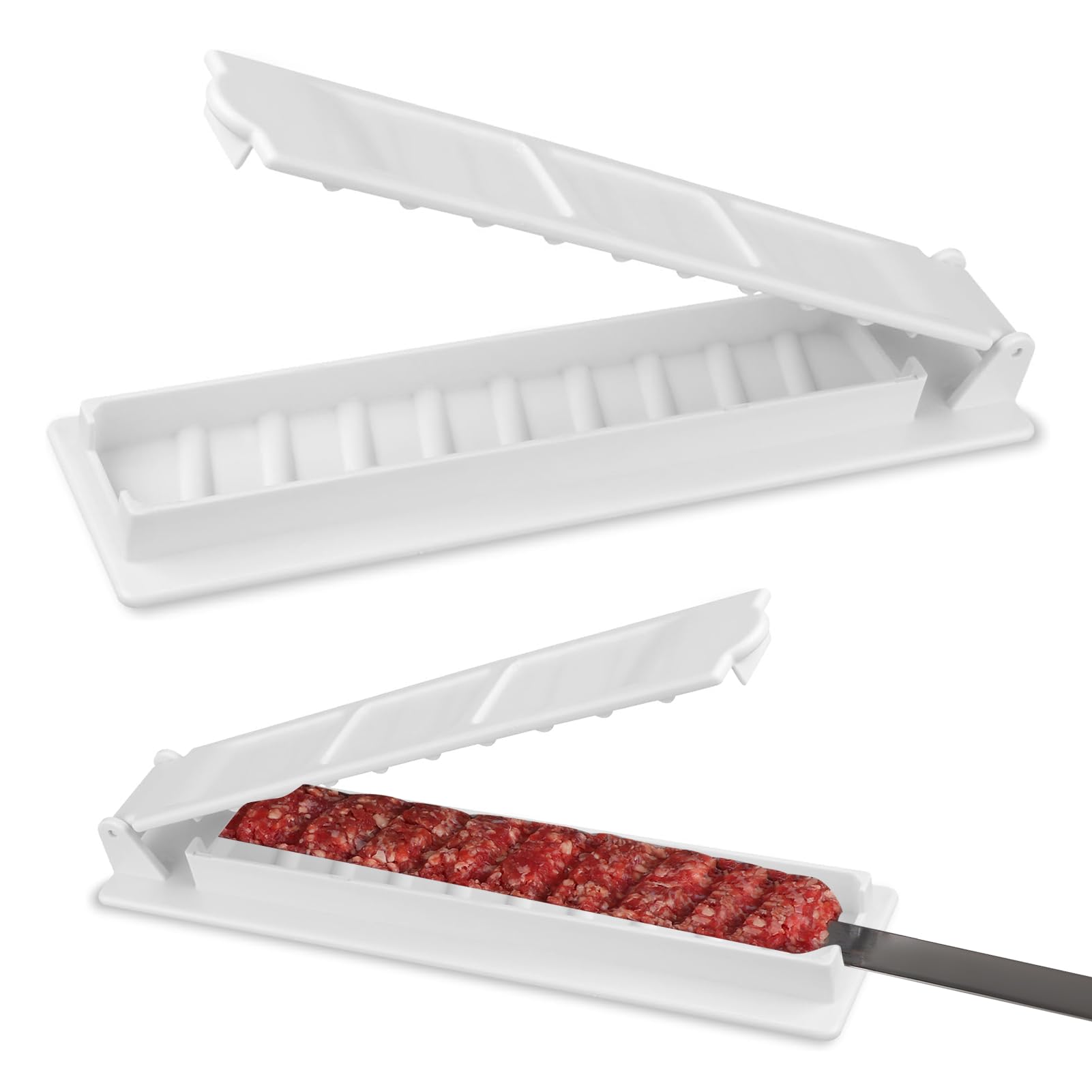 Plastic Kebab Maker Machine - Manual Kabob Mould Reusable Easy Kabob Maker Perfect for Barbecue Party and Outdoor Activities