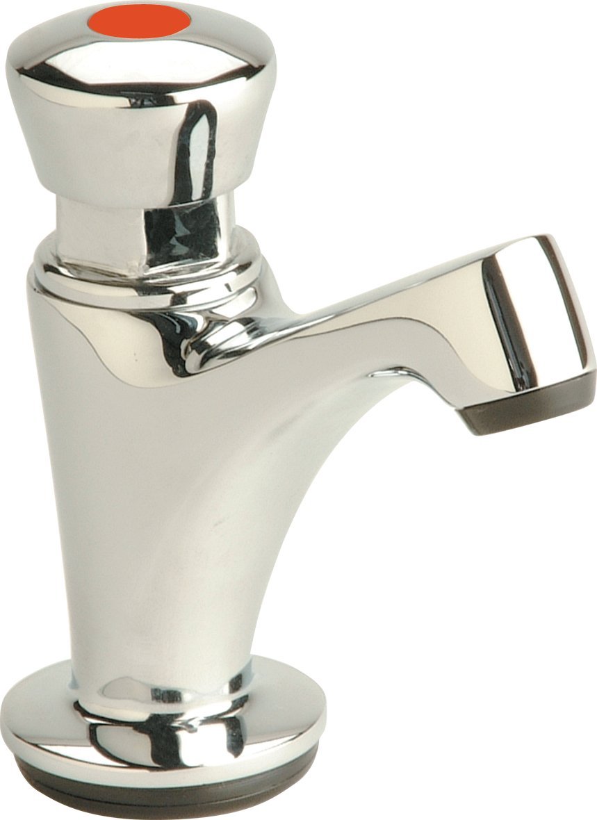 Deva Push Button Self Closing Pillar Basin Tap with Chrome Finish Single Non Concussive AUTO Stop Shut Off Hot Or Cold Faucet Indices Included CORM03-12 Year Warranty