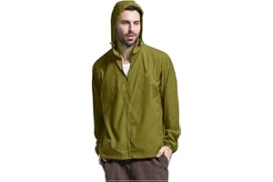 Men’s Rain Jacket with Hood Lightweight Rain Coats Waterproof Raincoat Packable Windbreaker for Hiking Cycling