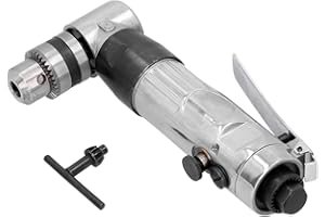 FTVOGUE 90 Degree Air Angle Reversible Drill Pneumatic Drilling Super Power Tool with Wrench 3/8inch Chuck