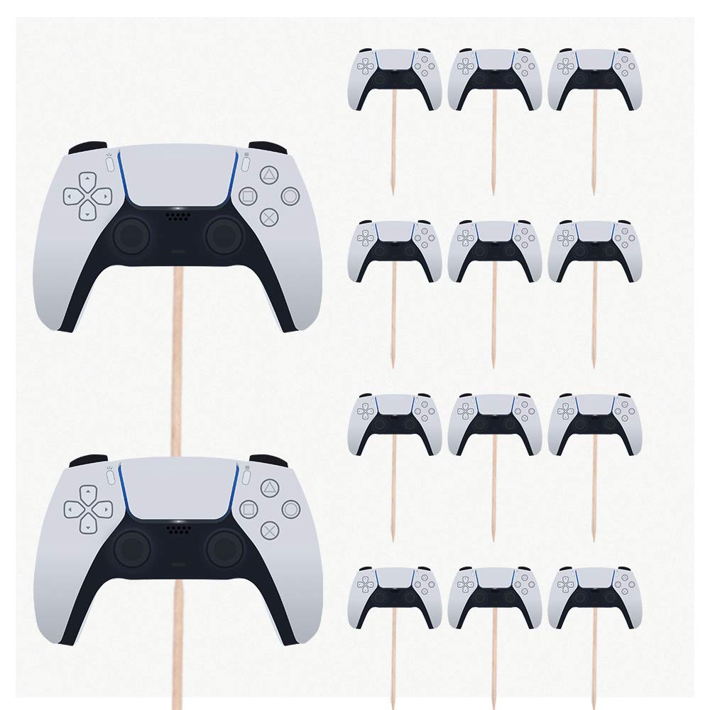 AK Giftshop Gamer Gaming Controller - Birthday - Event - Party Food - Cake Cupcakes - Picks Sticks Decorations Toppers (pack of 14)