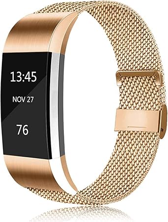 Correa de Repuesto para Fitbit Charge 2 – Erencook de Acero Inoxidable imán de Metal para Mujeres y Hombres