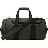 Dakine EQ Duffle 2.0 50L Packable Gym &amp; Travel Duffel Bag | Packs into its own end pocket for storage, then opens wide with a U-shape zip and padded shoulder strap.
