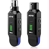 JOYO 2.4GHz Wireless Microphone System 4-Channel XLR Transmitter & Receiver Dynamic/Phantom-Powered Condenser Mics Adapter for PA Systems, Live Sound, Audio Mixer, Church, Studio (MW-2)