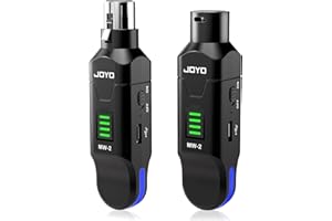 JOYO 2.4GHz Wireless Microphone System 4-Channel XLR Transmitter & Receiver Dynamic/Phantom-Powered Condenser Mics Adapter for PA Systems, Live Sound, Audio Mixer, Church, Studio (MW-2)