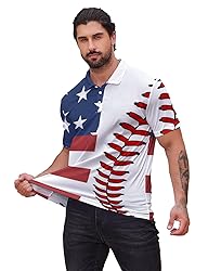 Xdceu American Flag Polo Shirts for Men Golf Polo