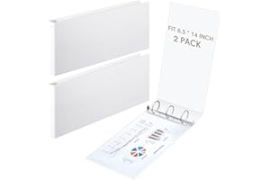 Humyoun 2 Pcs 8.5'' x 14'' Landscape 3 Ring Legal Size Binders 1 Inch Round Ring Binders Heavy Duty Economy Holds 8.5 '' x 14'' Paper for Artwork Blueprints, Office, Home, Work Places (White)