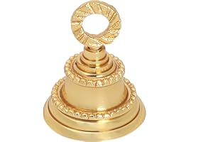 HANDTECHINDIA Set of Brass Plain 2 '' Bells Christmas Decoration Jingle Bell Sleigh Bell Jingle Bell Crafts Christmas décor Home décor Elephant décor Bells Musical Instrument Accessory. (1)