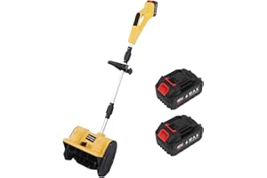Jectse Cordless Snow Blower with Directional Plate 11inch Width, Ergonomic Handle Foldable Design 2 Rechargeable Batteries fo