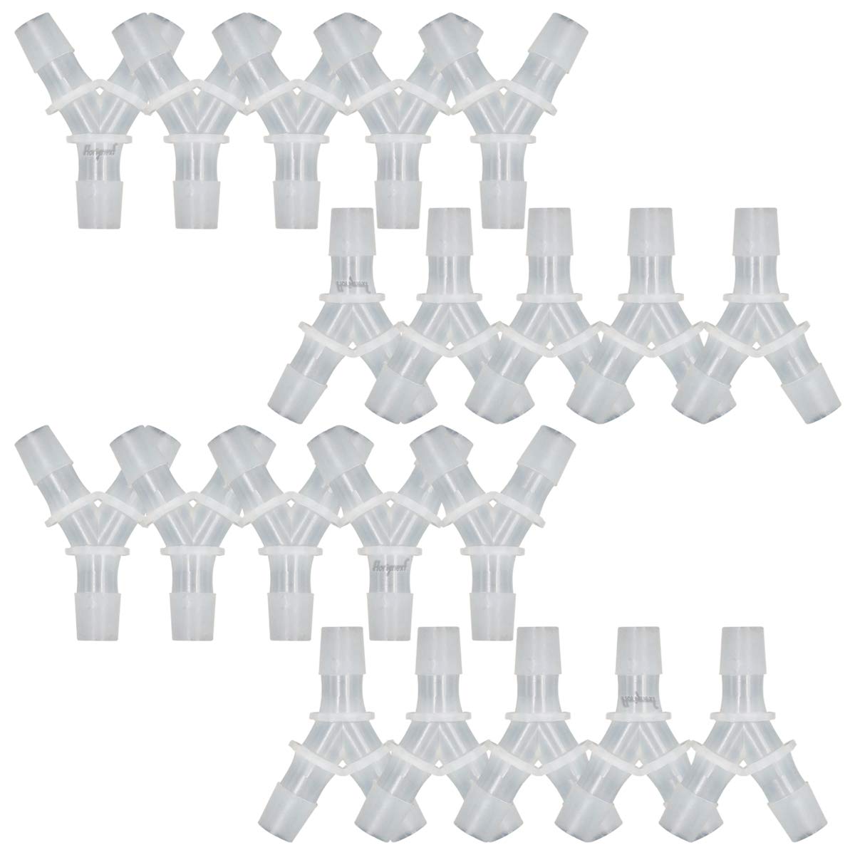 Horiznext plastic 1/2" Y shape 3 way barbed connector for air hose, water pipe pp polypropylene barb fitting. (Pack of 20 pcs)