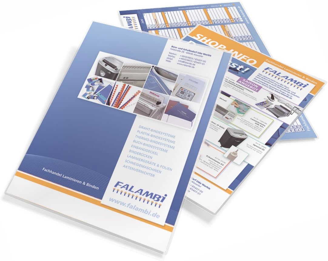 Laminating Film Sheets, DIN A4, 2x 80 Microns, Pack of 100,Matt / Gloss