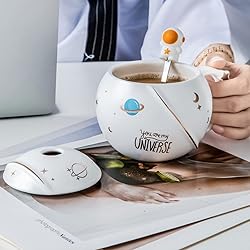 HwaGui - Cute Astronaut Mug With Lid And