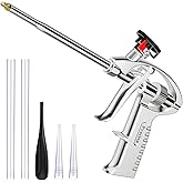 Preciva Foam Gun, Aluminum Alloy Foaming Gun Heavy Duty PU Expanding Caulking Gun Spray Application Applicator for Caulking, 