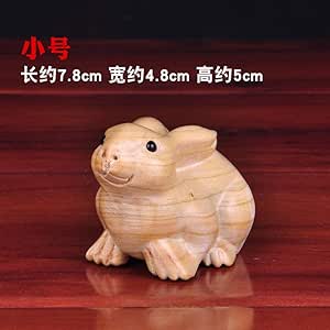 Evwing Auténtico Conejo de Madera de durazno Talla Tridimensional