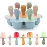 PandaEar Silicone Popsicle Molds for Toddlers, Baby Ice Pop Maker | Mini Breastmilk &amp; Fruit Juice Freezer Mold with 7 Reusable Silicone Sticks, BPA-Free Baby Popsicle Maker for Kids